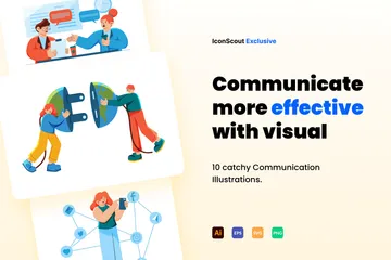 Kommunikation Illustrationspack