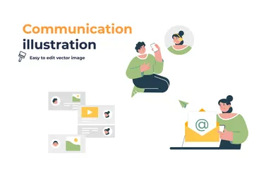 Kommunikation Illustrationspack