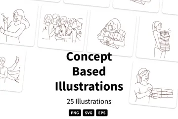 Konzeptbasiert Illustrationspack
