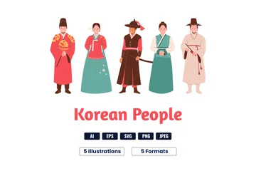 Koreaner Illustrationspack
