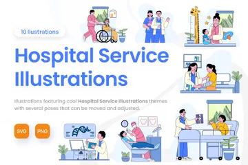 Krankenhausdienst Illustrationspack