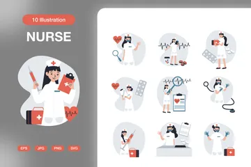 Krankenschwester Illustrationspack
