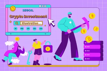 Krypto-Investition Illustrationspack