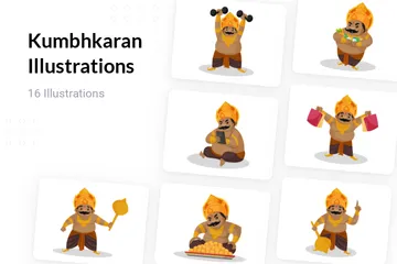 Kumbhkaran Illustration Pack