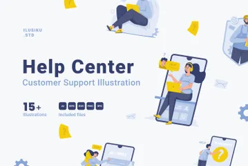 Kunden-Hilfecenter Illustrationspack