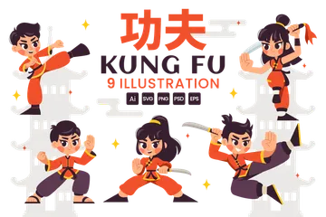 Kung Fu Pacote de Ilustrações