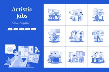 Künstlerische Jobs Illustrationspack