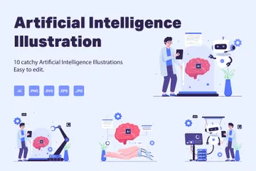 Künstliche Intelligenz Illustrationspack