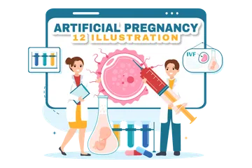 Künstliche Schwangerschaft Illustrationspack