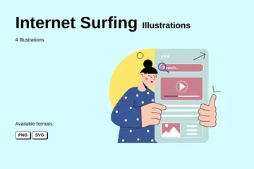 La navigation sur Internet Pack d'Illustrations