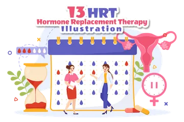 La thérapie de remplacement d'hormone Pack d'Illustrations