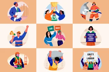 Labor Day Art Illustration Pack