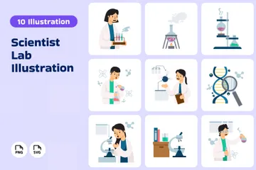 Laboratorio de científicos Paquete de Ilustraciones