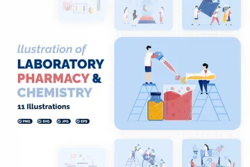 Laboratorio, Farmacia y Química Paquete de Ilustraciones