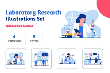 Laboratory Researcher Illustration Pack