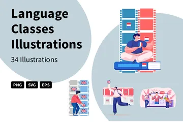 Language Classes Illustration Pack