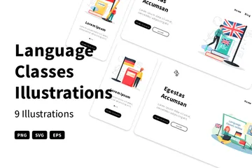 Language Classes Illustration Pack