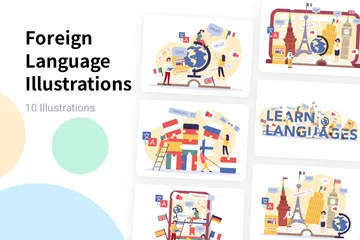 Une langue étrangère Pack d'Illustrations