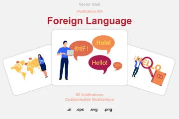 Une langue étrangère Pack d'Illustrations