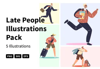 Late People Illustration Pack