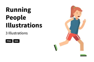 Laufende Menschen Illustrationspack