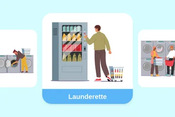 Launderette Illustration Pack