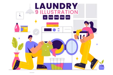 Laundry Room Illustration Pack