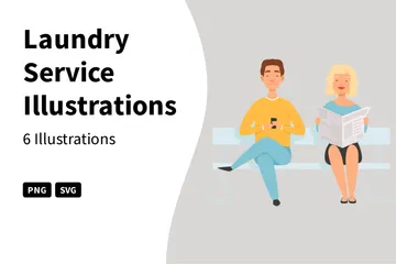Laundry Service Illustration Pack