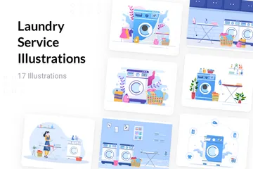 Laundry Service Illustration Pack