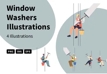 Lavadores de ventanas Paquete de Ilustraciones