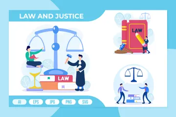 Law And Justice Illustration Pack