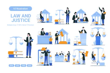 Law And Justice Illustration Pack