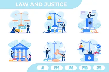 Law And Justice Illustration Pack