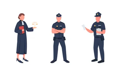 Law Enforcement Workers Illustration Pack
