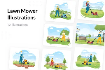Lawn Mower Illustration Pack