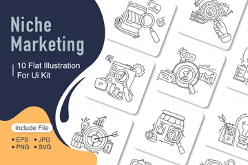 Le marketing de niche Pack d'Illustrations