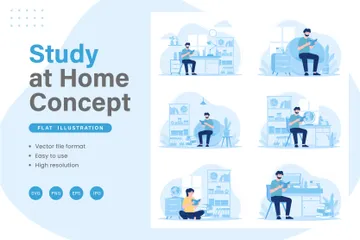 Learn From Home Illustration Pack