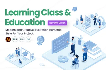 Learning Class And Education Isometric Illustration Pack