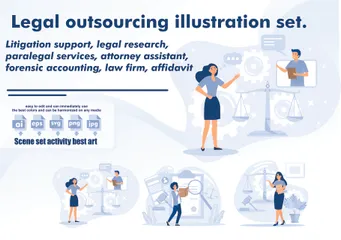 Legal Outsourcing Illustration Pack