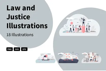 Lei e Justiça Pacote de Ilustrações