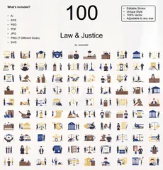 Lei e Justiça Pacote de Ilustrações
