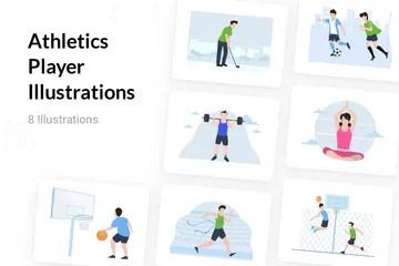 Leichtathletikspieler Illustrationspack