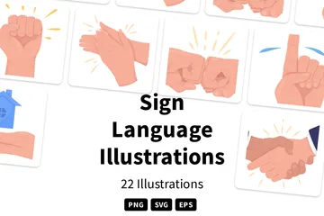 Lenguaje de señas Paquete de Ilustraciones