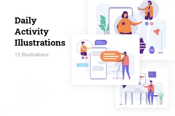 Les activités quotidiennes Illustration Pack