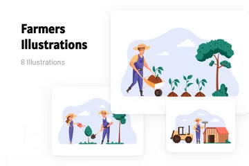 Les agriculteurs Pack d'Illustrations