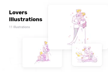 Les amoureux Pack d'Illustrations