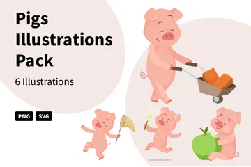 Les cochons Pack d'Illustrations