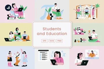 Étudiants et éducation Pack d'Illustrations