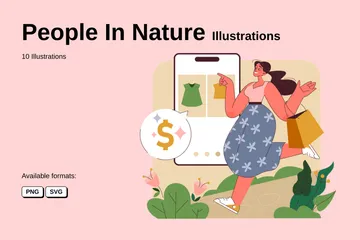 Les gens dans la nature Pack d'Illustrations