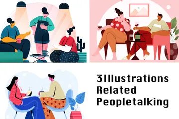 Personnes discutant Pack d'Illustrations